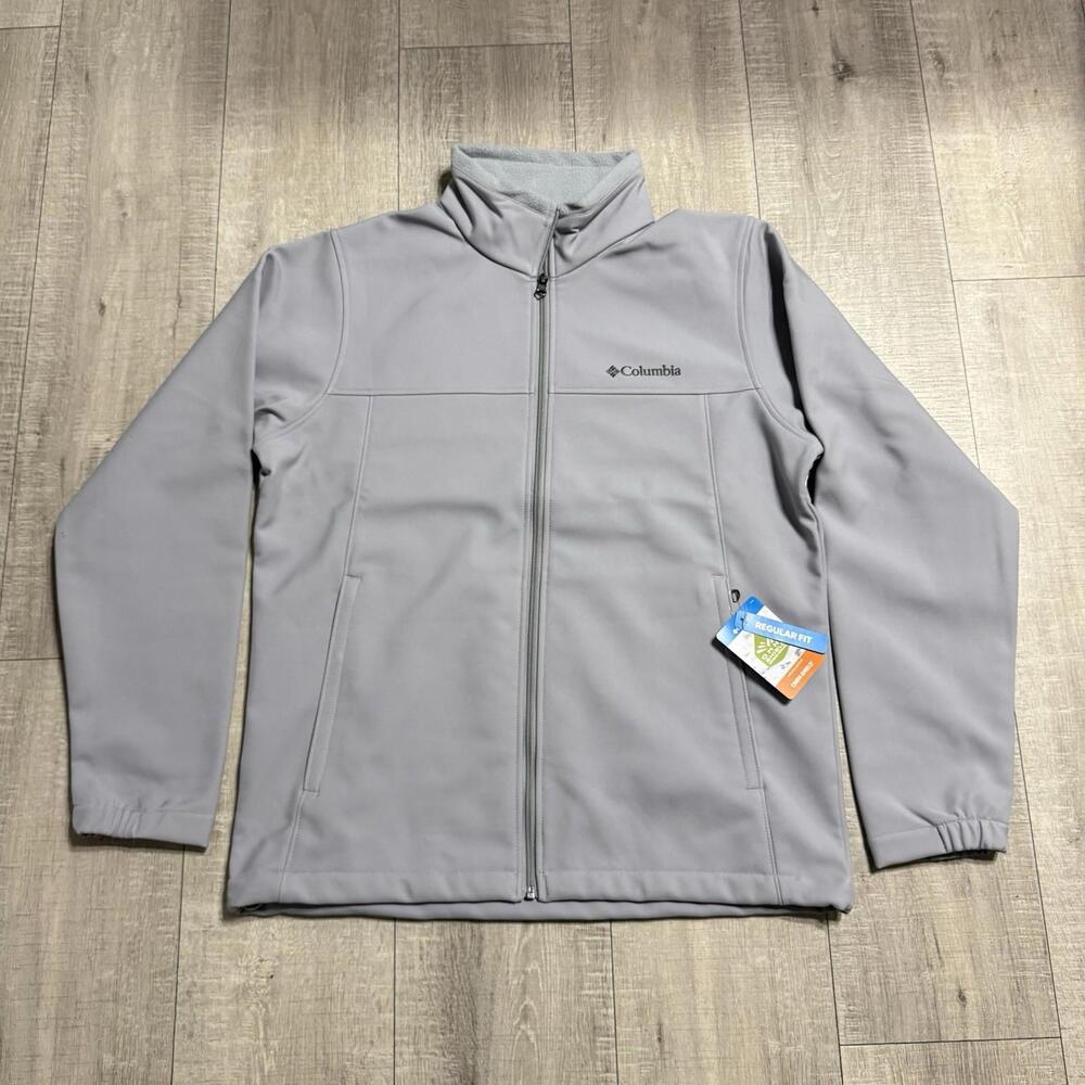 Columbia Softshell Jacket Full Zip Bowen Lake II Light Gray  XM2159 039 Men - Picture 2 of 11